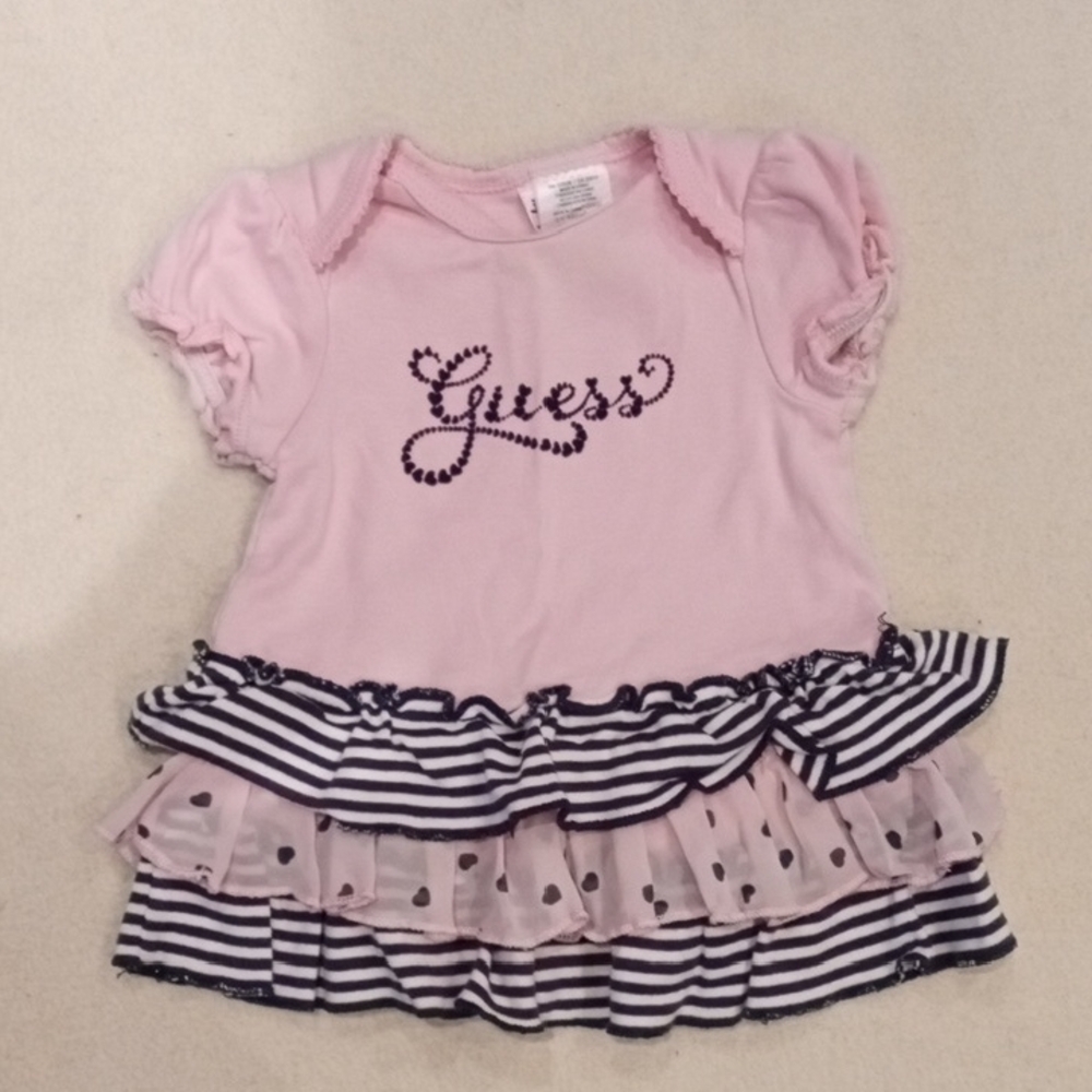 Guess Pink Dress with Navy Stripes